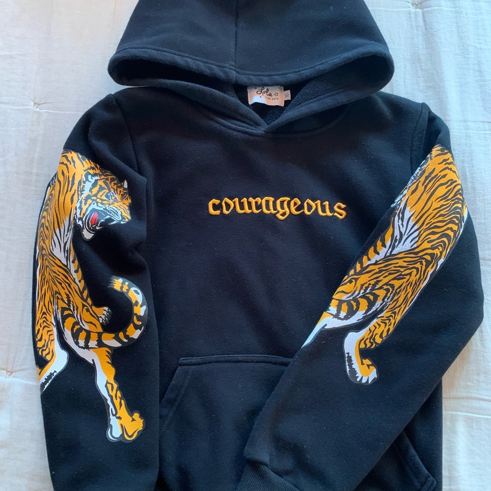 Lola the Boys Black Tiger Hoodie Design